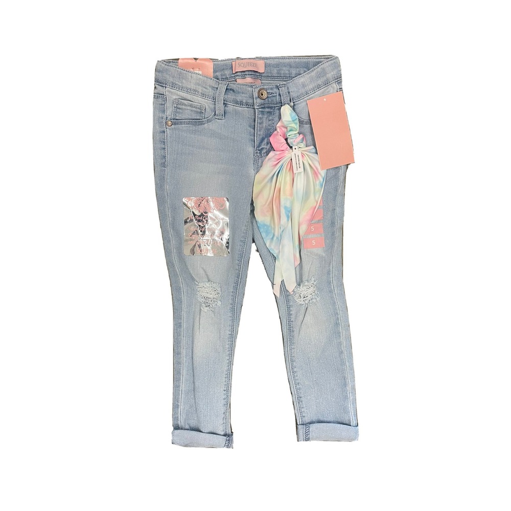 Squeeze Skinny‎ Jean Light London W/Hair Accessory Size 5